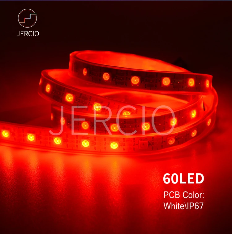 JERCIO цветная(RGB) sk6812 ws2812b умный светодиодный полосы светильник 5050ic 30/60/144 пикселей/светодиодный s/m; крутые удобный индивидуальных адресуемых ip20/65/67 DC5v