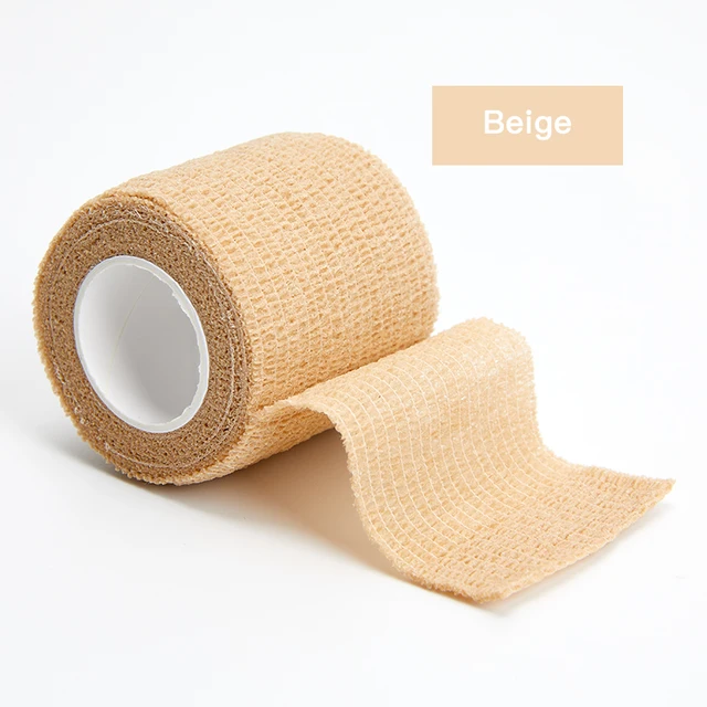 4.5M Colorful Elastic Sport Bandage Self Adhesive Bandage For Fitness Knee Support Pads Ankle Finger Wrap Kinesiology Tapes Beige