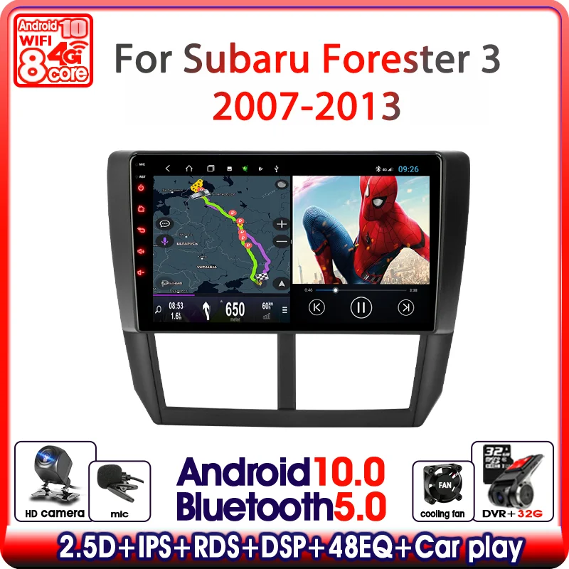 Android 10 0 для Subaru Forester 3 SH 2008 2009 2010 - 2013 Автомобиль Радио Мультимедийный видеоплеер 2din