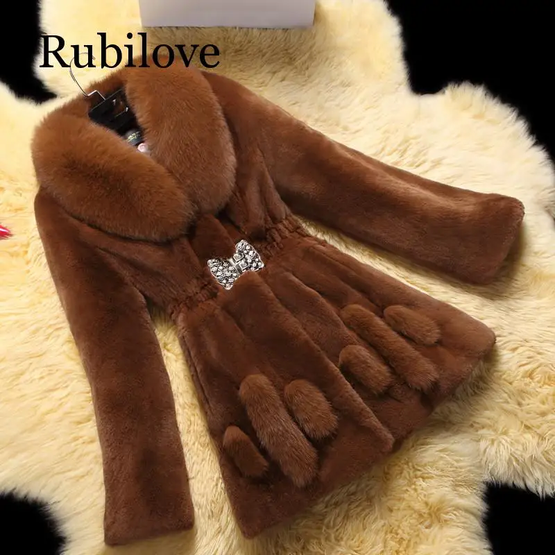 Rubilove 6XL, большой размер, женская модная шуба, зима, новинка, женская шуба из искусственного лисьего меха, длинная секция, для отдыха, норковая шуба