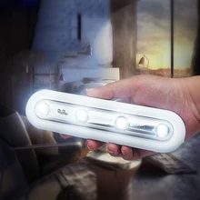 Светодиодный светильник под шкаф s 4 светодиодный s с сенсорным датчиком батарейный шкаф для ванной комнаты лампа для холодного шкафа кухонный ночной Светильник