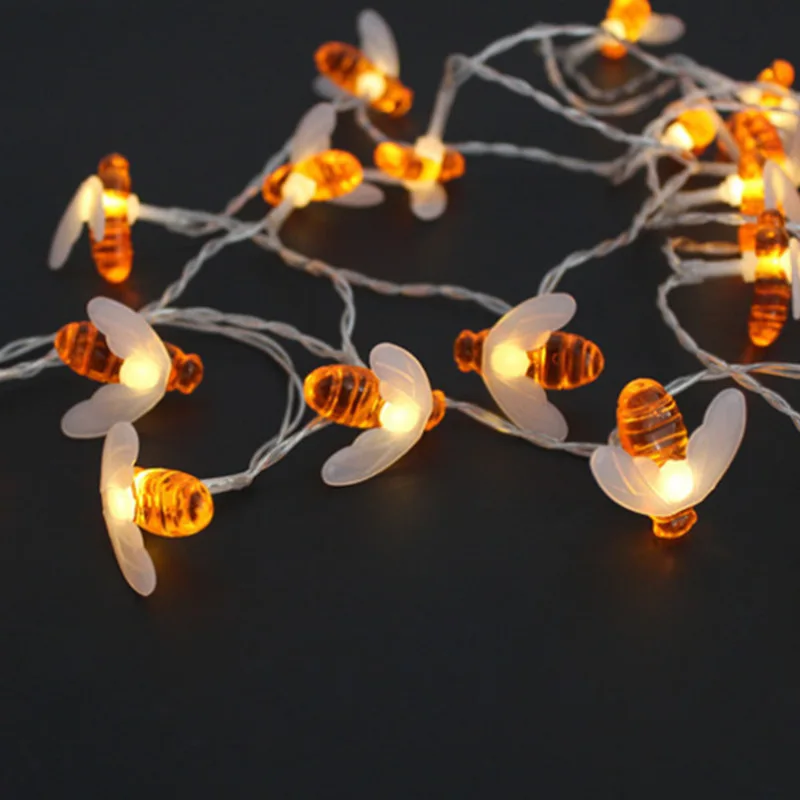 

New Luminous Toy Solar Powered Cute Honey Bee String Fairy Led Light Bee Outdoor Garden Fence Patio Christmas Garland Lights