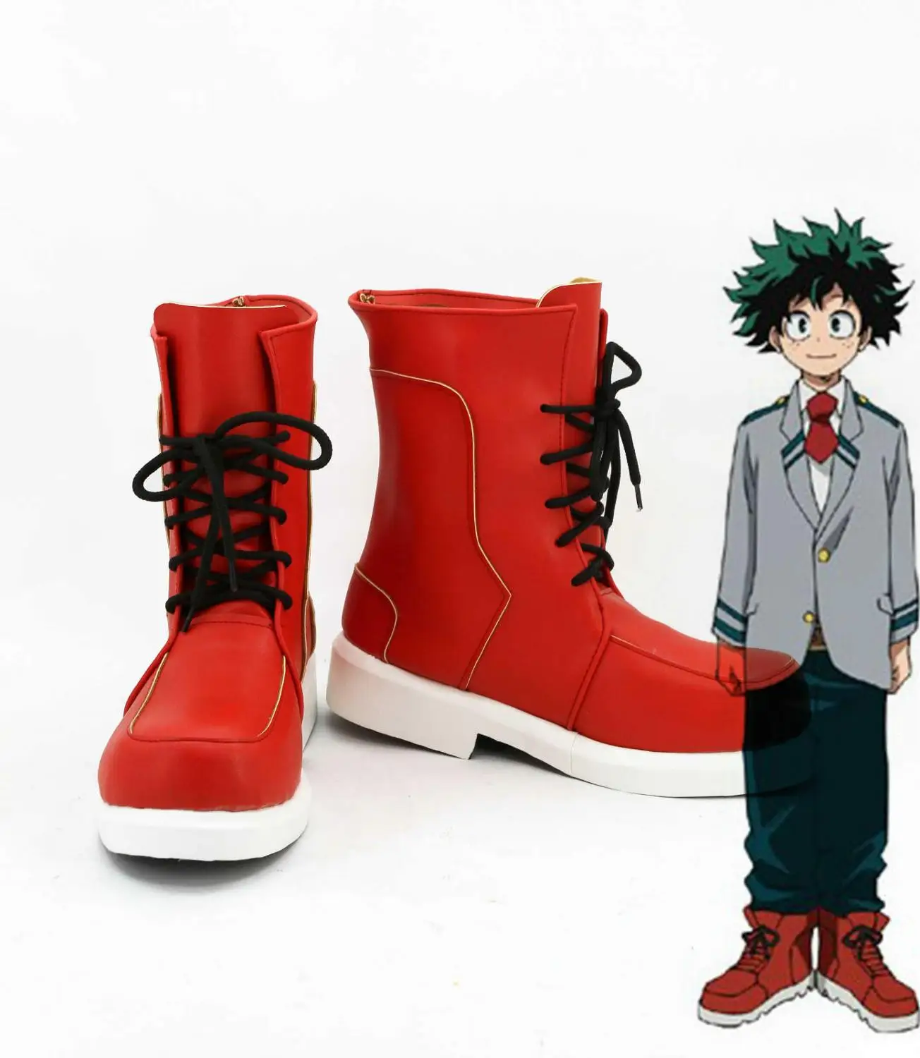 Izuku Midoriya Boku No Hero Academy Izuku Midoriya/Обувь для костюмированной вечеринки; ботинки для косплея «Мой герой»; Bakugou; обувь Shoto Todoroki - Цвет: Izuku Midoriya