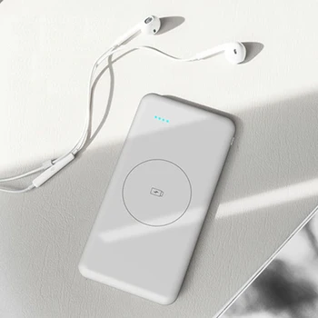 

Portable Power Bank 10000mAh Qi Wireless Charger Fast Mobile Phone Charger Ultra Thin Poverbank External Battery Pack Powerbank