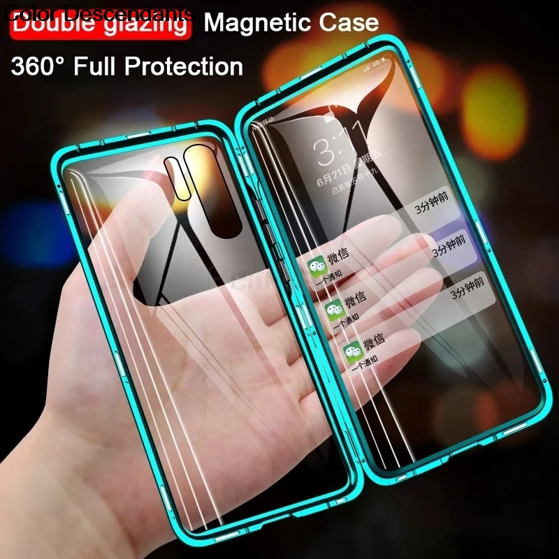 Магнитный металлический чехол для Samsung Galaxy S9 Plus G965F чехлы с закаленным стеклом