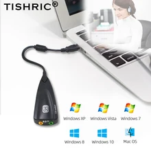 TISHRIC, новинка, 5HV2, 7,1, внешняя USB звуковая карта, 3,5 мм интерфейс, аудио адаптер, карта с микрофонным динамиком для наушников, для ноутбуков Mac