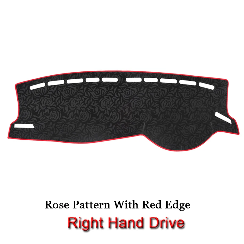 Rose Red Edge RHD Приборная панель автомобиля Избегайте светильник Pad полиэстер Инструмент крышка платформы защитные коврики для Volkswagen Polo Mk6 Virtus Sedan - Название цвета: Rose Red Edge RHD