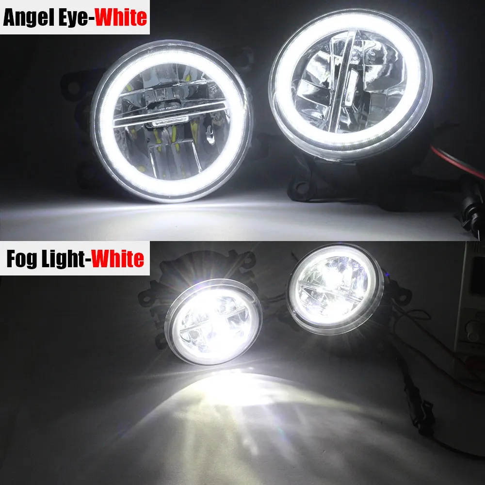 White and White Buildreamen2 для Renault Megane 2 II/3/III 2002- автомобиля H11 4000LM светодиодный лампы Противотуманные фары светильник Ангел глаз DRL Дневной светильник 12V - Цвет: White and White