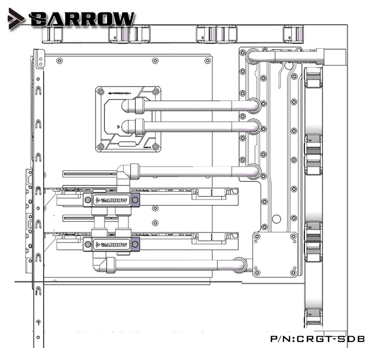 Барроу водного пути доска forCOUGARwatercooling чехол для компьютера специальный резервуар 2,0 rgb светильник охладитель pc tankCRGT-SDB, радиатор