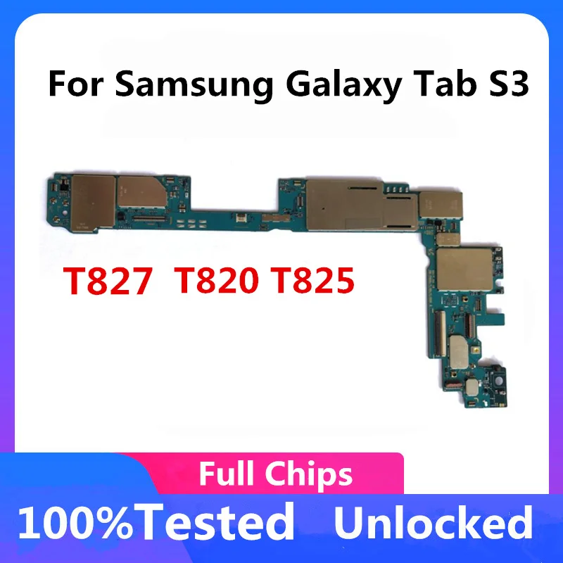 Unlocked Mainboard for Samsung Galaxy Tab S3 T820 T825 T827 Motherboard Original Logic Board Full Chips Clean IMEI For | Мобильные