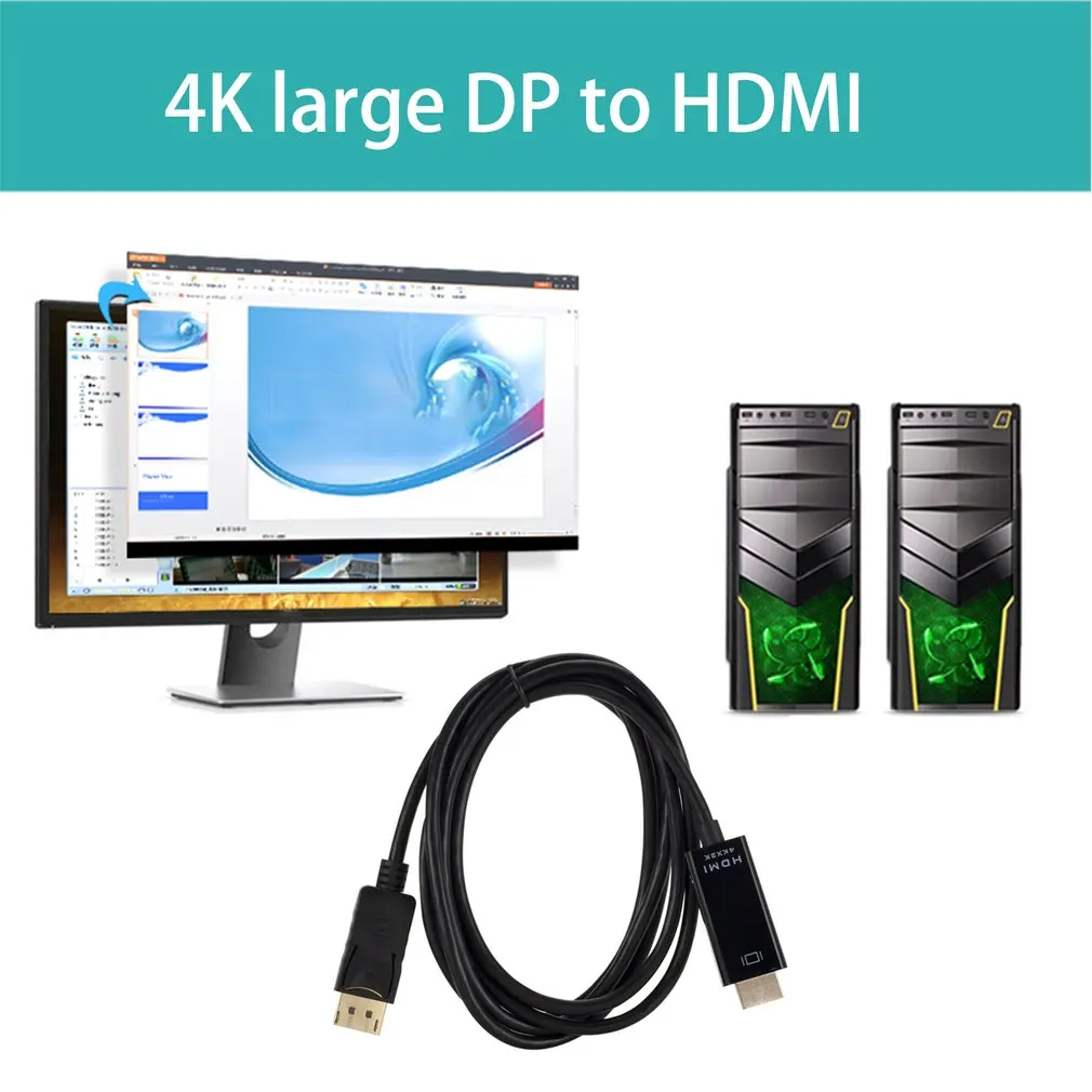 1,8 метров Displayport DP к hdmi-кабель, адаптер 1080P 4K разрешение высокоскоростной длинный конвертер Кабель шнур