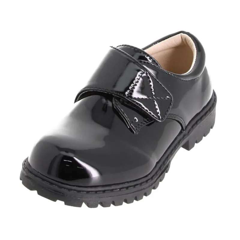 black Weoneit/ Для детей кожаные сандалии для мальчиков черного цвета, осенняя школьная форма для мальчиков Туфли под платье Повседневное на застежке-липучке для мальчиков спортивная обувь - Цвет: black
