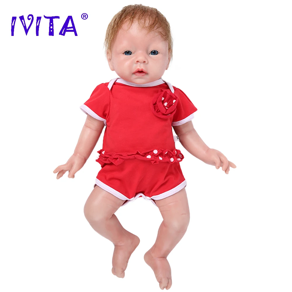 Реалистичная силиконовая кукла младенец IVITA WG1506RH 51 см 3 2 кг полностью с открытыми
