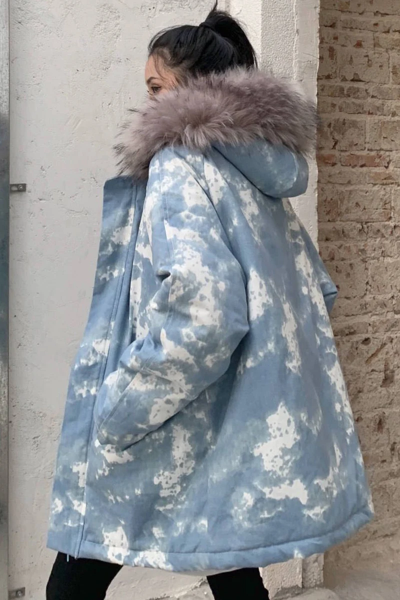 Heydress новое зимнее пальто Харадзюку, женские свободные парки с капюшоном и карманами, теплые камуфляжные куртки на молнии в Корейском стиле ins mujer