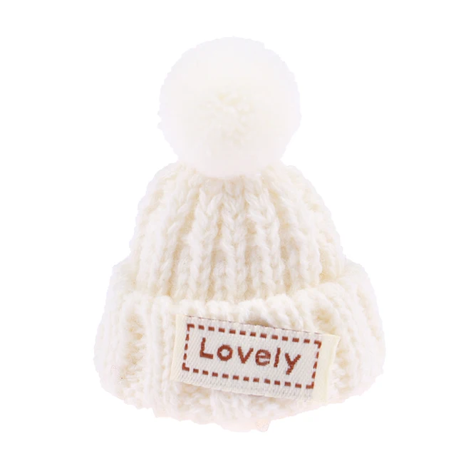 1/2/10pcs Random Knitted Hat Cute Doll Cap Fashion Colourful Headwear Accessories Mini Decorative Christmas Hat Scarf Towel White