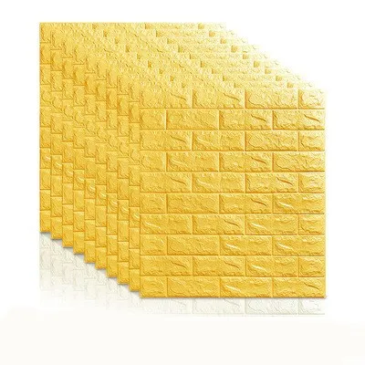 YELLOW 3D наклейки в виде кирпичной стены DIY самопены водонепроницаемый декор обои настенные для ТВ фон дети гостиная - Цвет: YELLOW