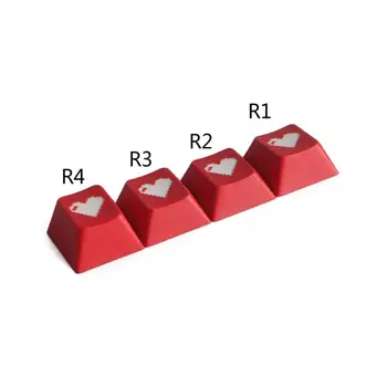 

Red Love Cherry Profile Dip Dye Sculpture PBT Keyboard Keycap Etched Pixel Heart R9JA