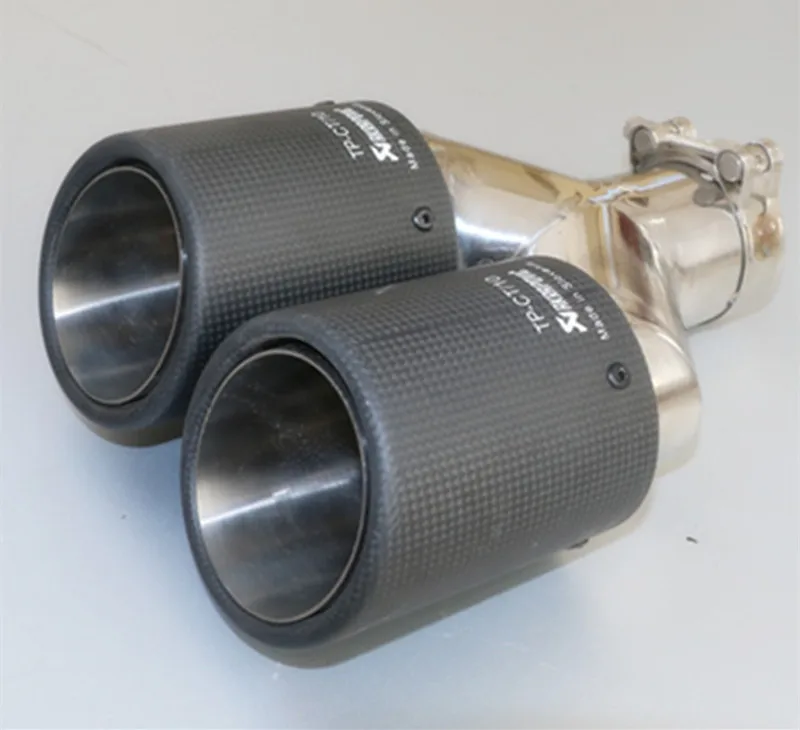 1 шт. Универсальный двойной akrapovic выхлопная насадка матовое углеродное волокно выхлопной трубы quad AK глушитель