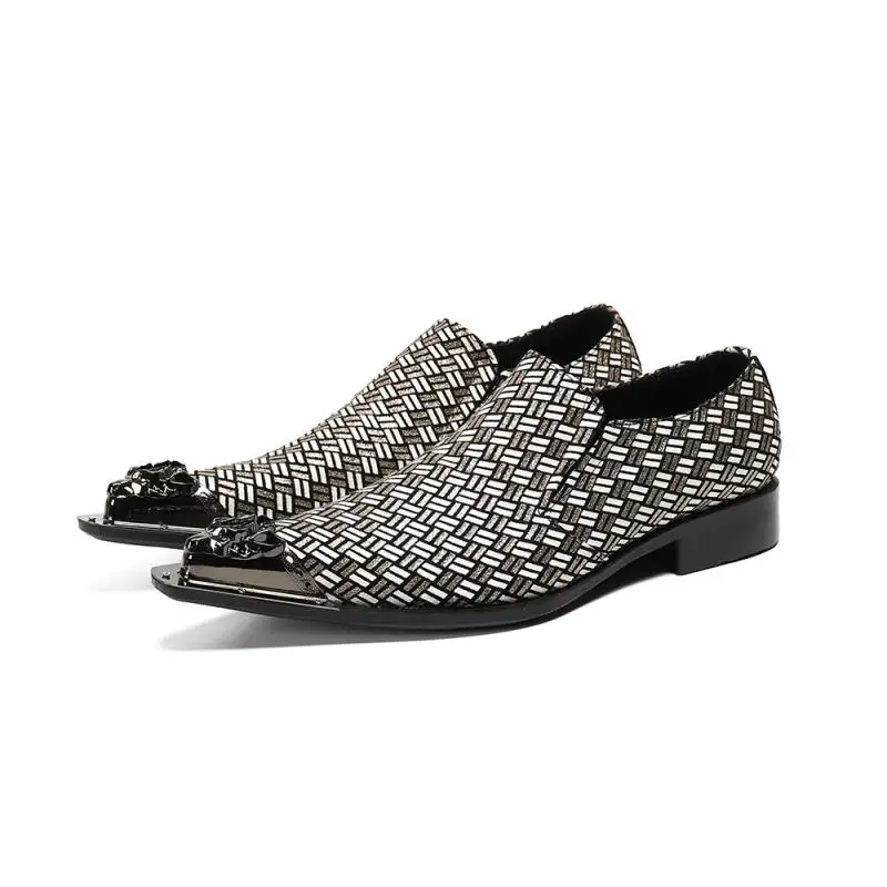 Men Pointed Toe Boots Metal Ti Fashion Handmade