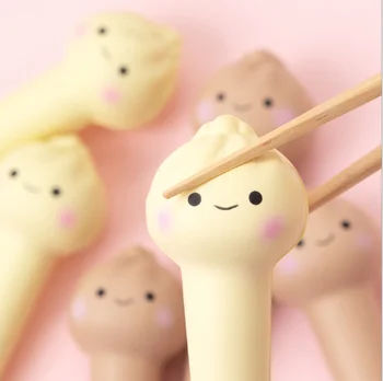 

Pressure Neutral Pen Wholesale Gel Pen Soft Creative Steamed Stuffed Bun 0.5 Black Pen Student Stantionery Writing Tools GP614