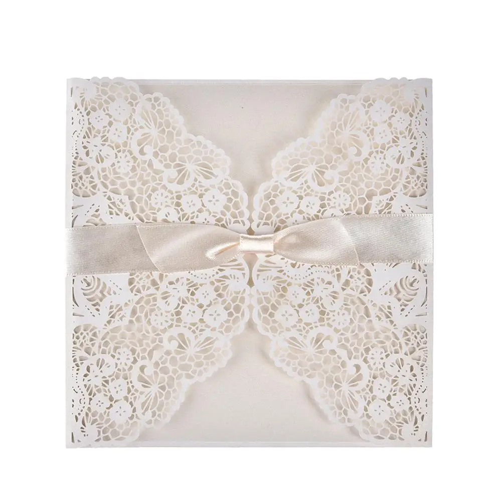 10PCS European Style Elegant Delicate Carved Lace Wedding Party Invitations Cards Wedding Party Dec - 4.00058E+12