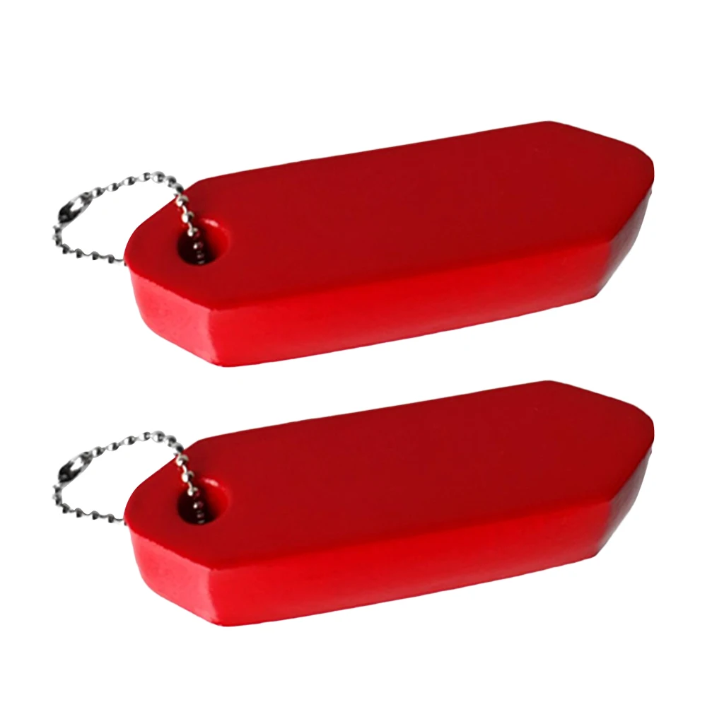 2Pcs Floating Foam Keychain Boating Yachting Key Floats Water Buoyant Key Ring with Stainless Ball Chain, Red