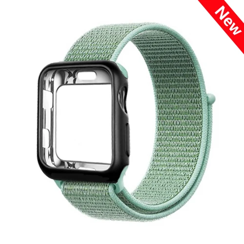 Sport Loop strap for Apple watch band case 4 5 3 44mm 40mm watchband nylon Breathable bracelet belt for iwatch band 3 42mm 38mm - Цвет ремешка: color 17