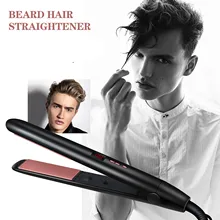 Профессиональный Выпрямитель для волос и бороды электрическая бигуди для волос отрицательная ионизация волос Выпрямление щипцы для завивки волос с ЖК-дисплеем