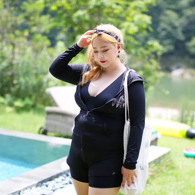 

Plus-sized Bathing Suit Plus-sized Womenswear Mm Swimwear 200 Bathing Suit Sun-resistant Slimming Sports Skirt-Split Type Plus-s