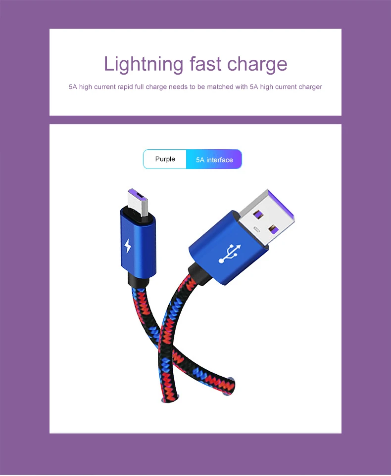 Кабель usb type C 5А для быстрой зарядки, кабель Micro USB для зарядки телефона, кабель для samsung Xiaomi huawei type C 1 м, шнур для быстрой передачи данных