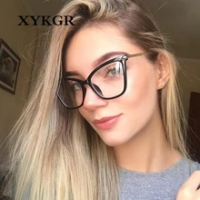 XYKGR, модные кошачьи глаза, большая оправа, анти-синие очки, женские очки TR90, высокое качество, оправа для очков, женские оптические очки для компьютера