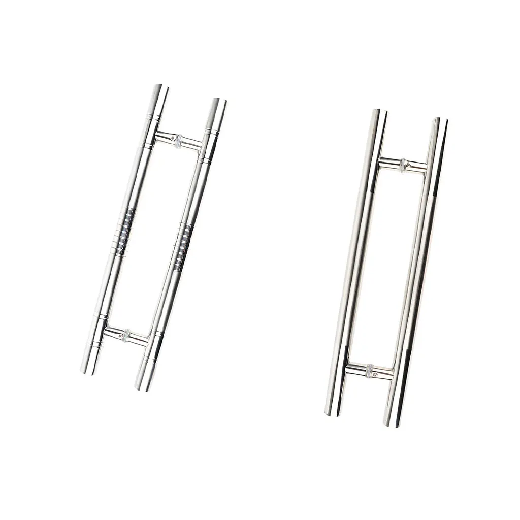 Entrance Glass Wood Gate Stainless Steel Back to Back Pull Push Door Handles H-Shape Door Handrails for Home, Shops