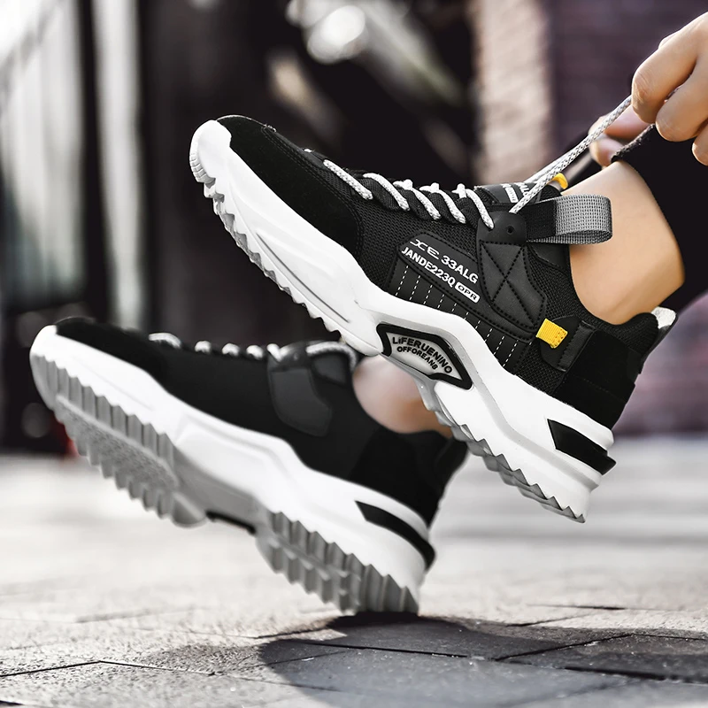 New Running Shoes Men Summer Fashion Sport Shoes Black Jogging Shoes Air Mesh Sneakers Light Male Autumn Chunky Sneakers Trendy