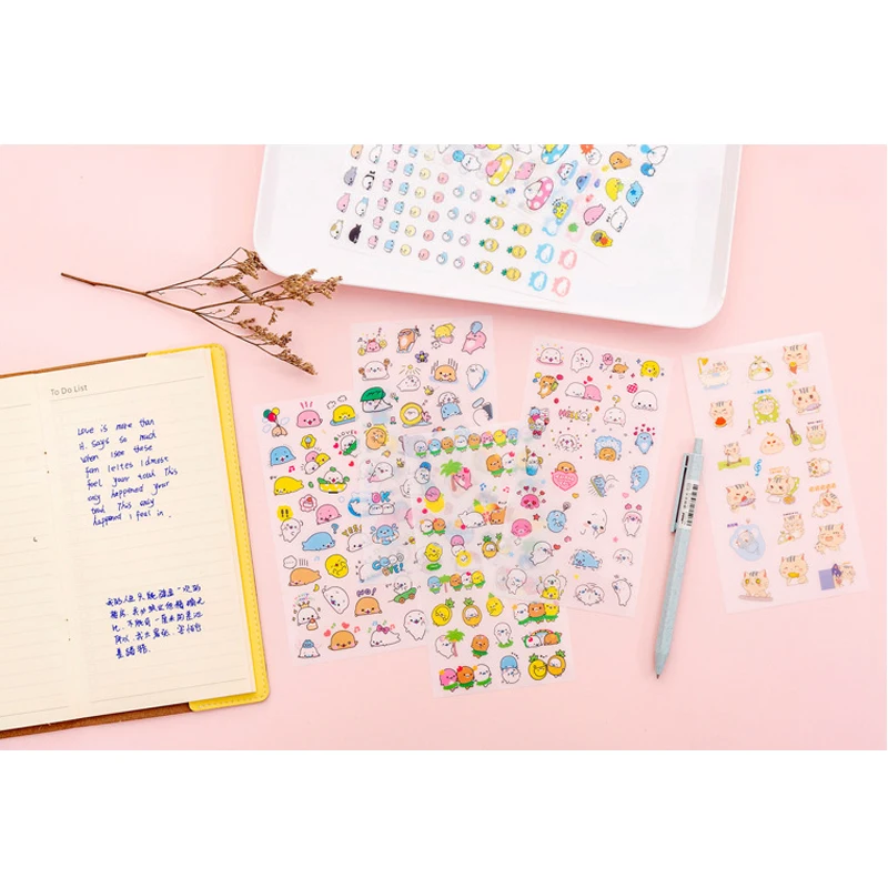 

6pcs/lot Creative Cartoon Cute Pet Funny Series Sticker Decoration Sticker Diy Craft Album Stickers Scrapbooking Cute stationary