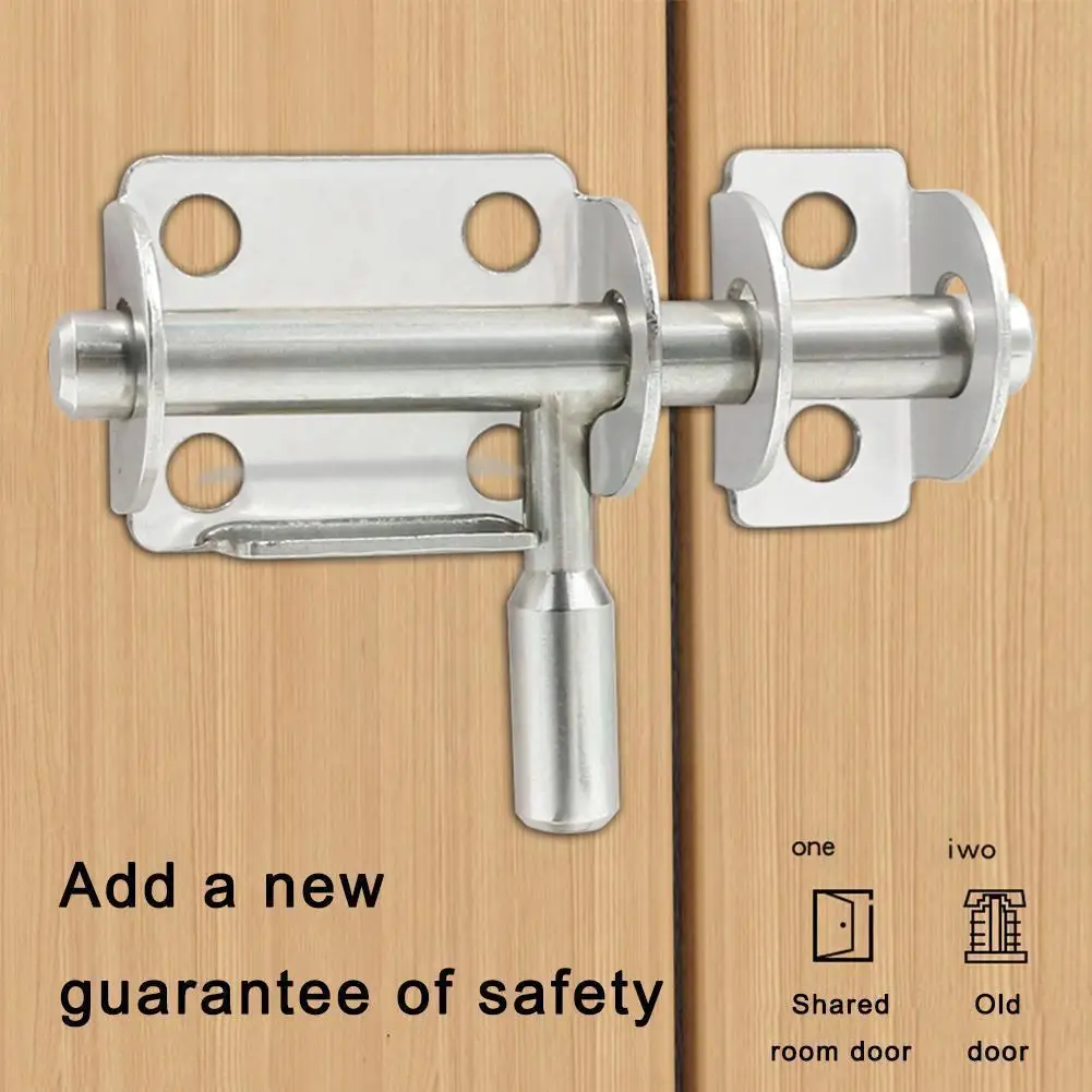 Steel Mini Anti-theft Bolt Left And Right Door Padlock Face Wooden T0k4 |