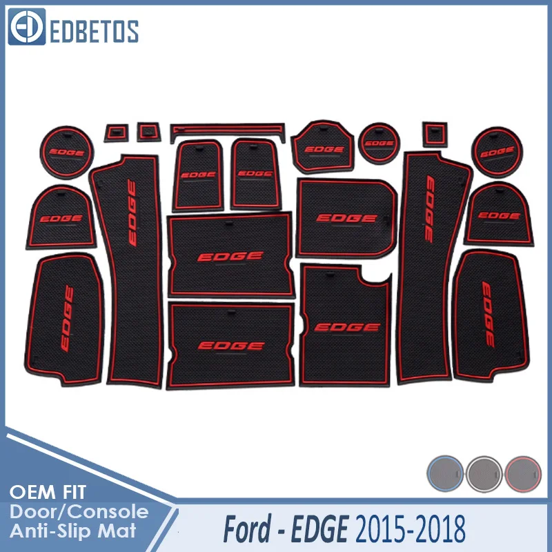 Противогрязная Накладка для Ford EDGE Endura второго поколения аксессуары для двери паз слот для ворот противоскользящая подставка - Название цвета: EDGE 15-18 Red