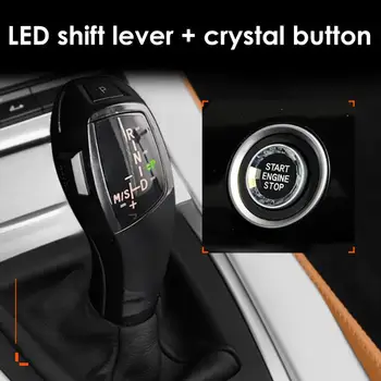 

LED Gear Shift Knob Sufficient Enduring Ruggedness ENGINE START STOP Button Replace Cover for BMW E90 E92 LHD