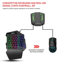 Kolorowe podświetlenie jednoręczny Mini zestaw mysz i klawiatura USB PS4 klawiatura myszy z adapterem konwertera do przełącznika ps4