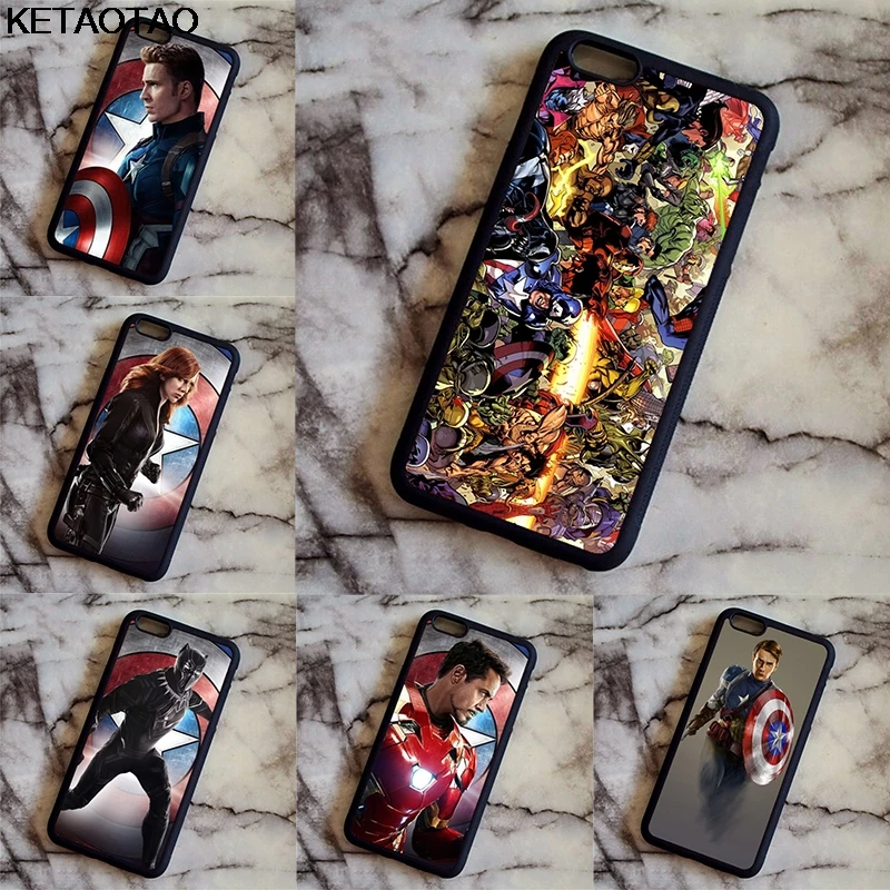 KETAOTAO Charming Marvel The Avengers Iron man for Samsung galaxy S4 S5 S6 S7 S8 S9 S10 edge Note Case Soft TPU Rubber Silicone |