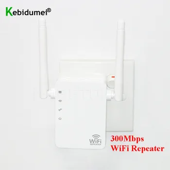 

KEBIDU WiFi Router Amplifier Pro Router 300Mbps Network Expander Repeater Power Extender Roteador 2 Antenna Home Office