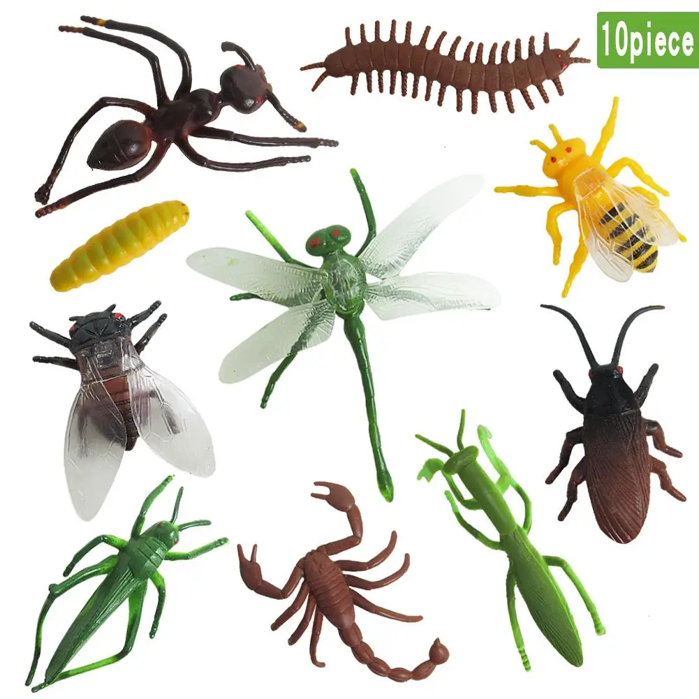 

10Pcs Kids Dragonfly Centipede Artificial Insect Model Cognitive Toy Ornament Animal display science and education cognitive toy