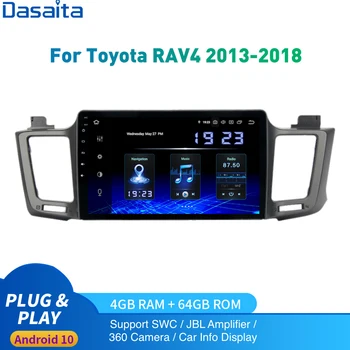 

Dasaita Android 10 Car Radio 1 Din for Toyota RAV4 multimedia 2013 - 2018 autoradio RAV 4 2Din DSP IPS 1280*720 Carplay 4Gb+64Gb