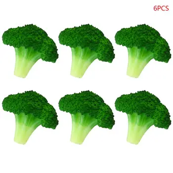 

6Pcs Realistic Lifelike Artificial Broccoli Cauliflower Simulation Fake Vegetable