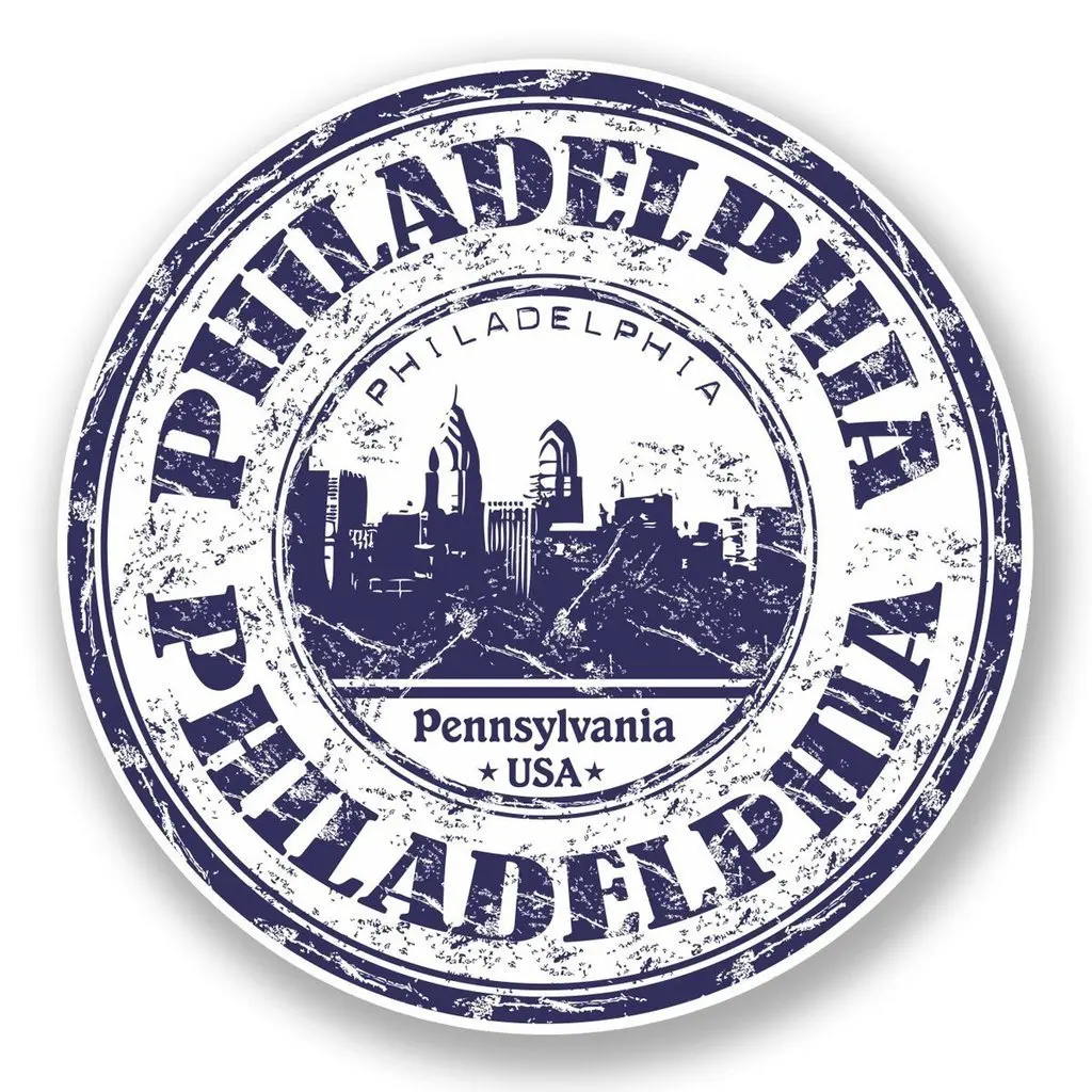 Для 2xPhiladelphia США виниловые Стикеры наклейка для ноутбука путешествия Чемодан