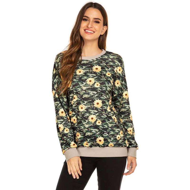 

2020 Fall/Winter Women's New Tie-Dye Printed Round Neck Long Sleeve Loose Sweatshirt Casual Pullover Wm*