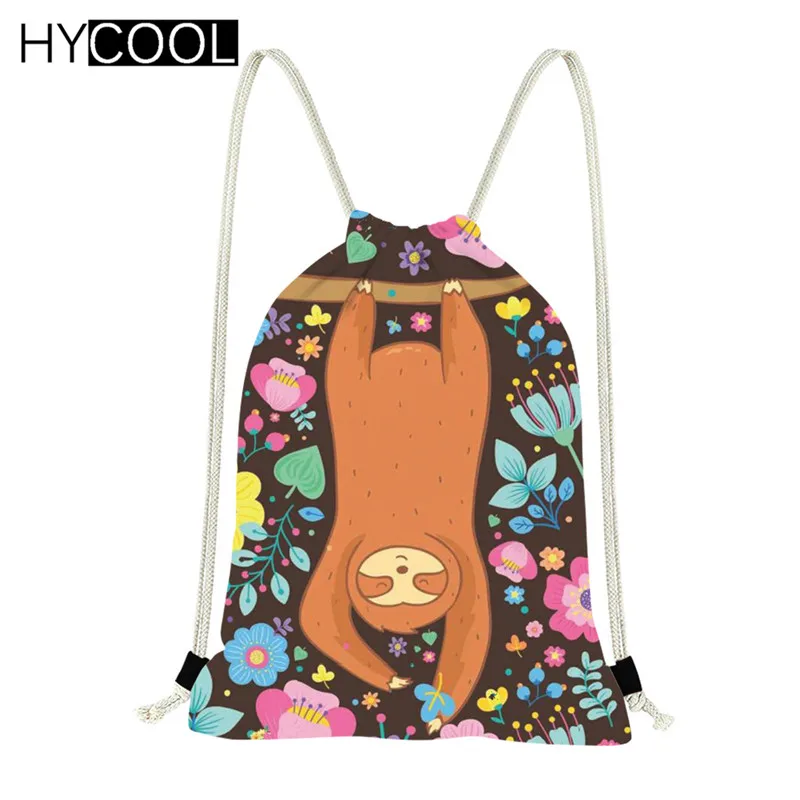 HYCOOL женская спортивная сумка для фитнеса с принтом "Ленивец", Детская сумка с кулиской для спортзала, рюкзак для тренировок на открытом воздухе - Цвет: HXA11Z3