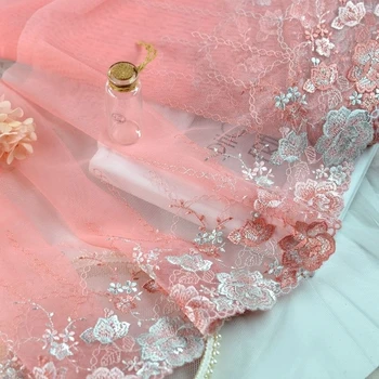 

Fashion Mesh Water Soluble Embroidery Flower Tulle Lace Fabric DIY Ladies Children's Clothing Convenient Sewing Clothes Material