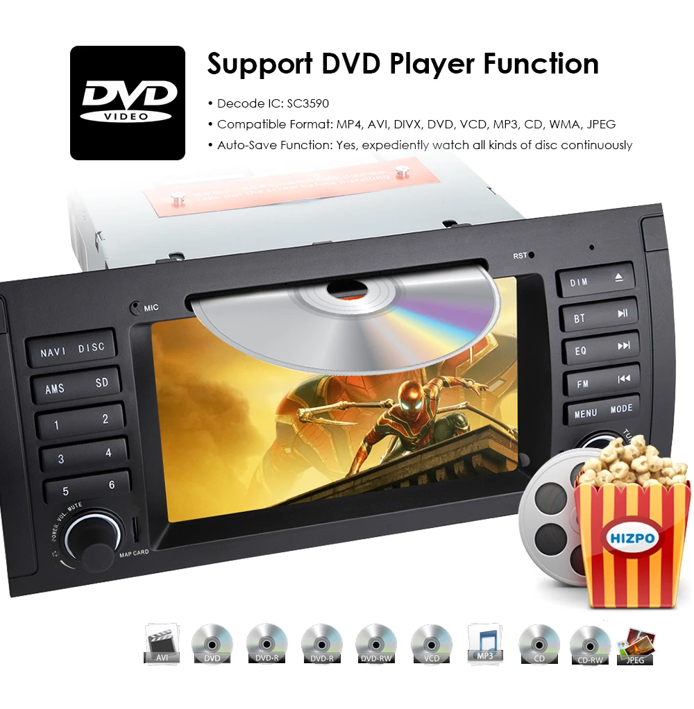 Sale IPS Android 9.0 4G+64G Car DVD PLAYER For BMW X5 E53 E39 GPS stereo audio navigation multimedia screen head unit SWC DVR RDS DAB 17