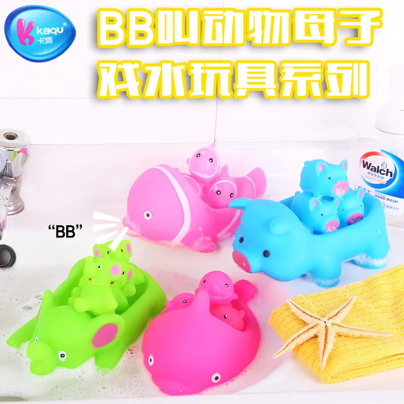 

Unicorn Children Bath Vinyl Flamingo Pinching Called mu zi ya Play with Water Elephant Animal Toy Sets Water Spouting