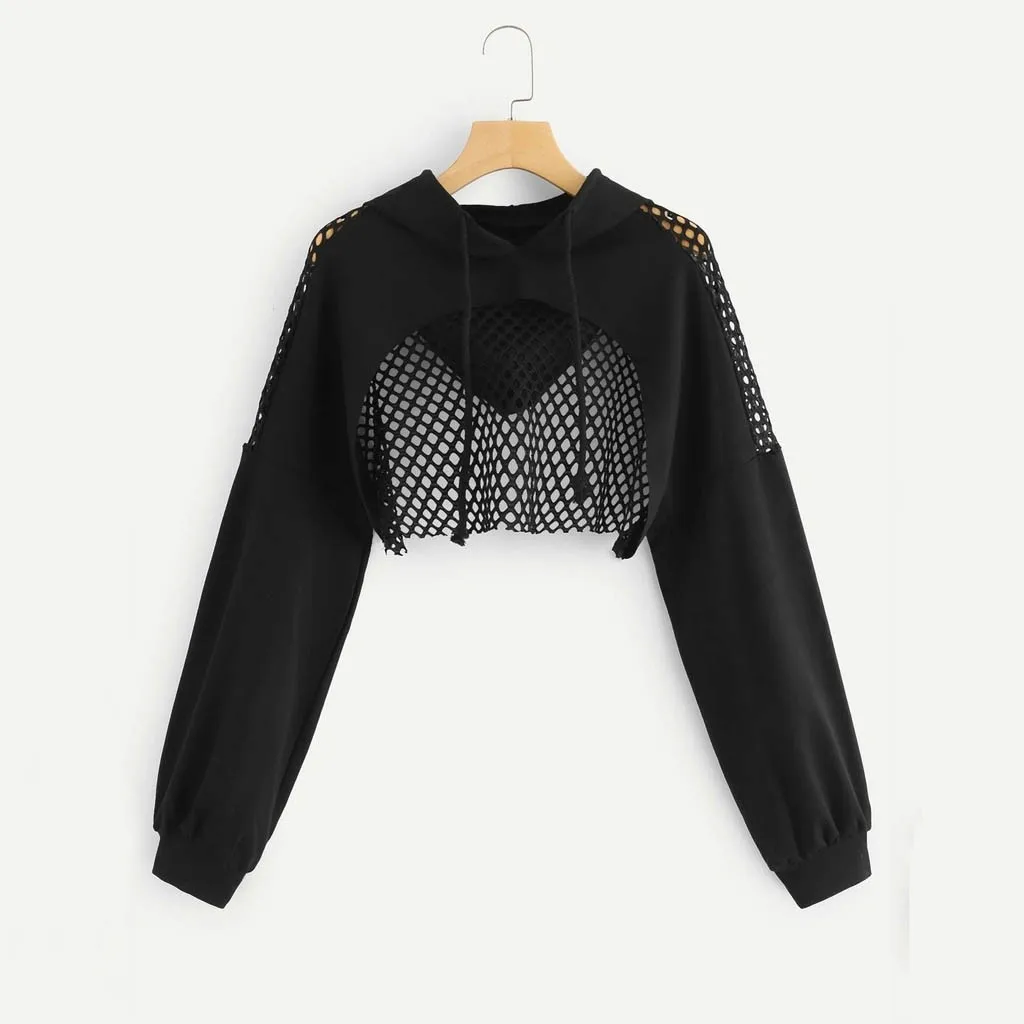 Mesh crop hoodie Clearance